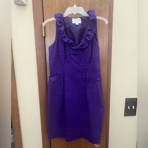 Purple dress with ruffle collar